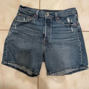 Levi’s Premium 501 Denim Shorts W29 Distressed Button Fly